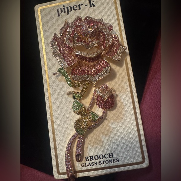 Piper•K GORGEOUS & SO FUN!Gold/Pink Floral Brooch-why wear a flower that dies?😆 - Picture 5 of 6